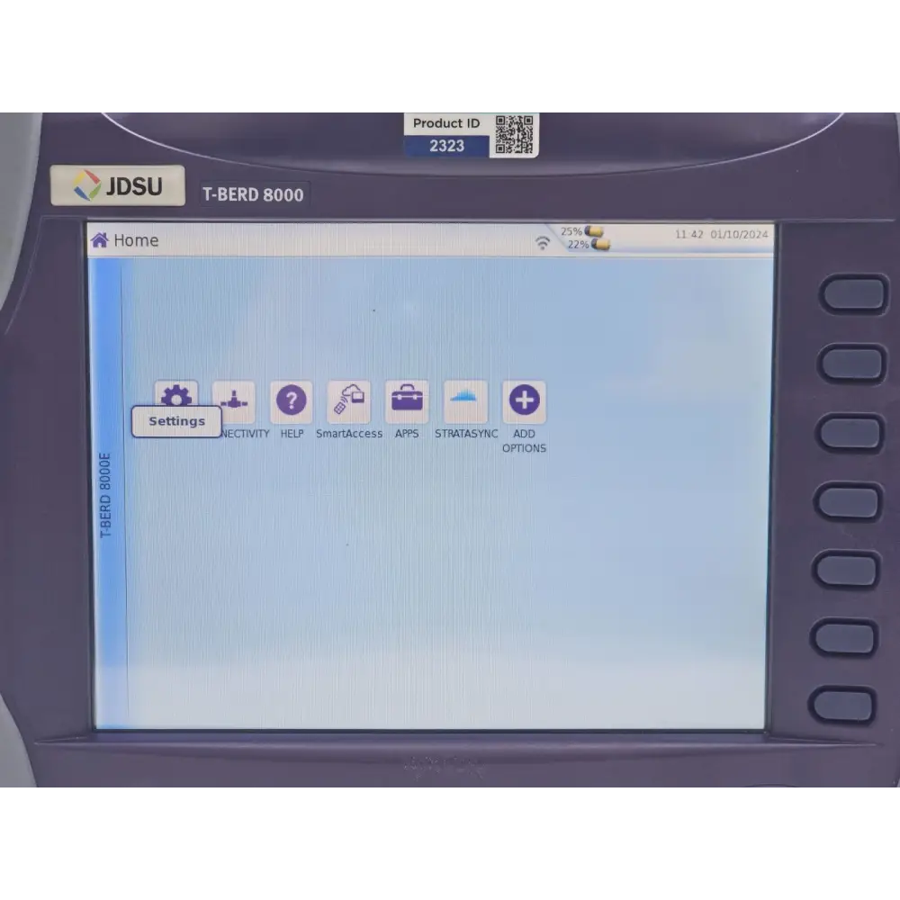 Viavi 8000E V2 mainframe label and serial number identification plate