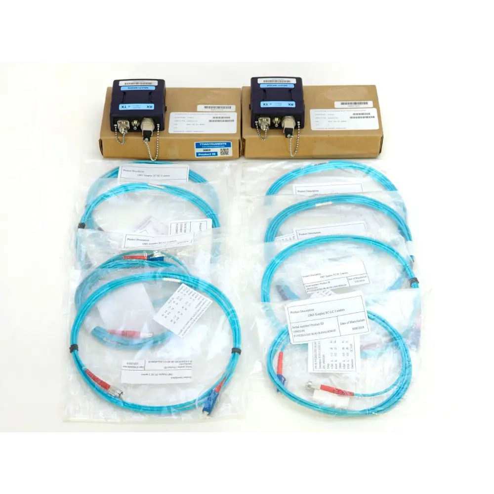 Viavi NGC_AD_EF_MM1 multimode fiber adapter kit — 2 modules in boxes with OM3 reference patch cords