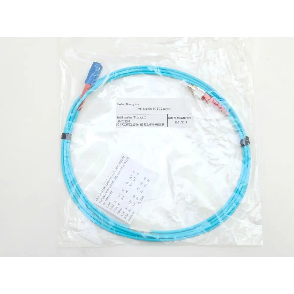 OM3 Simplex FC-SC 2-metre EF multimode reference patch cord for Viavi NGC_AD_EF_MM1 in sealed bag with test report