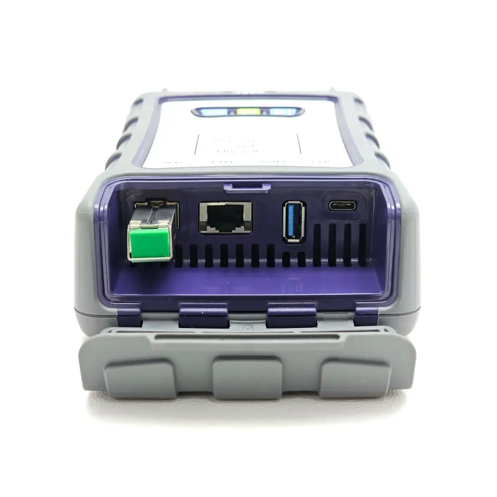 Viavi NSC-100 rear view showing unit label and regulatory markings