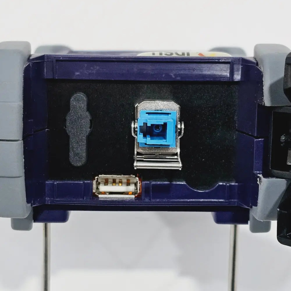 JDSU OCC-56L top port panel close-up showing Universal PC optical input and USB interface connectors