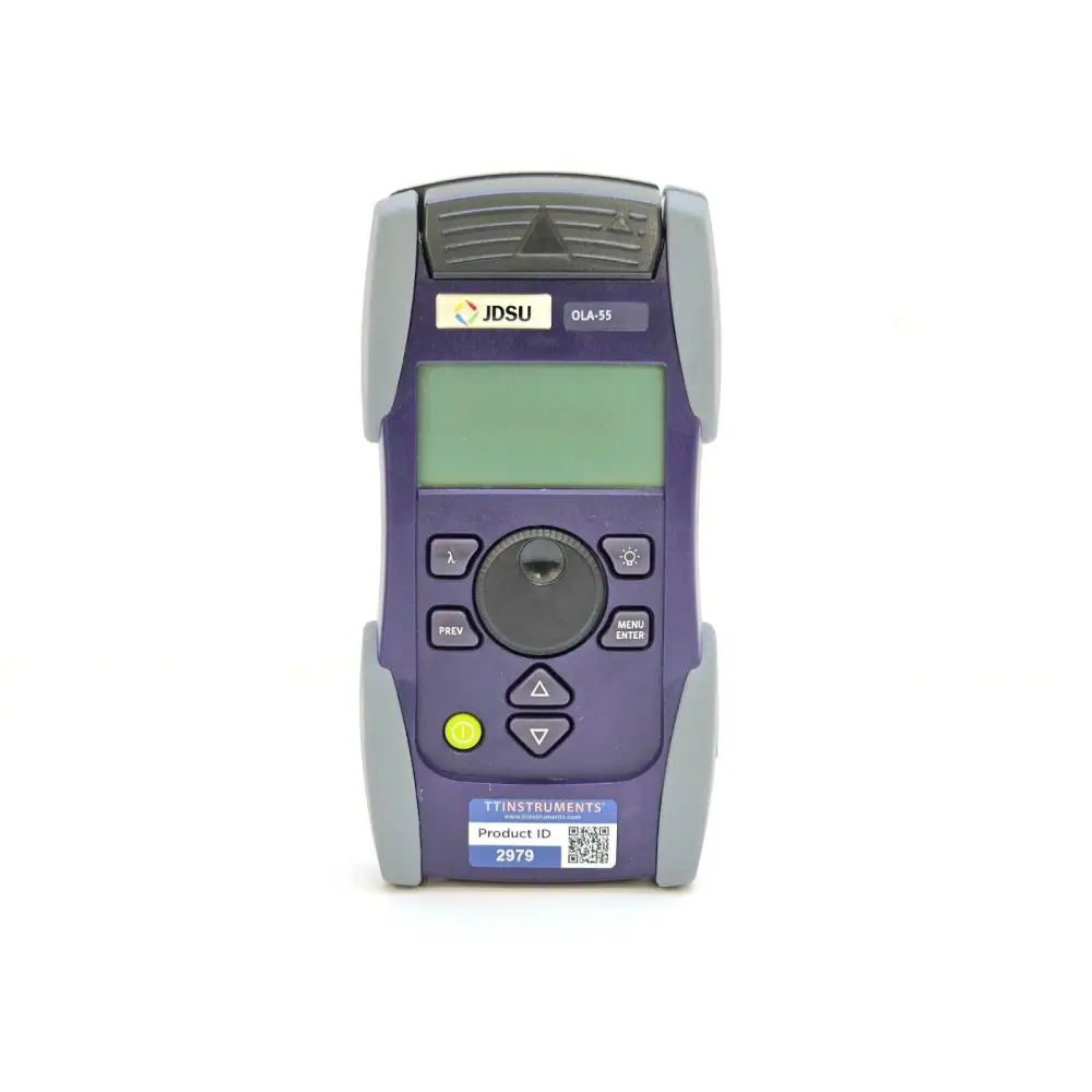 Viavi JDSU OLA-55 optical attenuator showing SMARTWheel and SMARTStar display interface