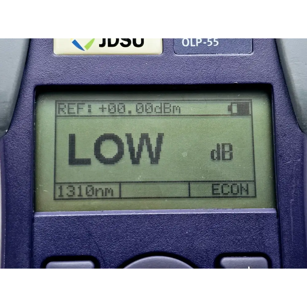 Viavi JDSU OLP-55 close-up of product branding and model identification