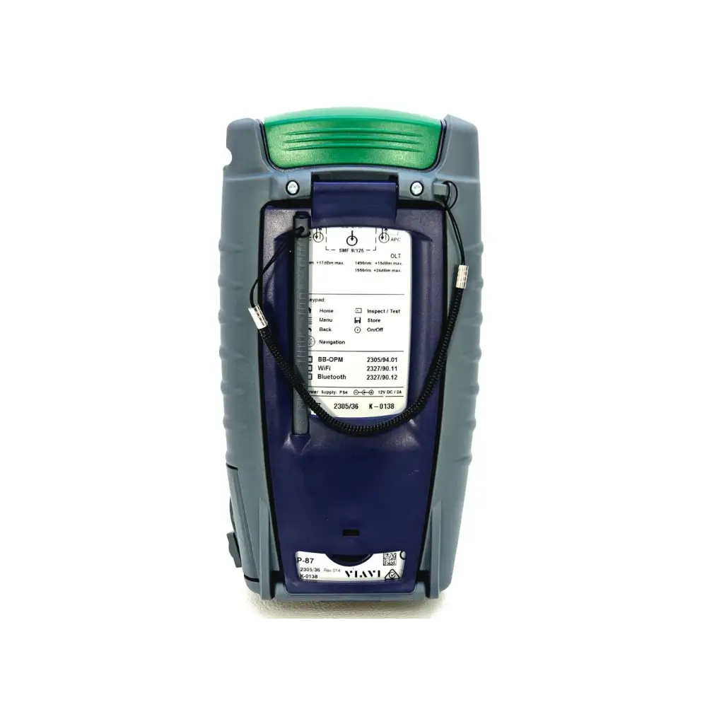 Viavi OLP-87 LCD screen displaying 1310/1490/1550 nm power measurement