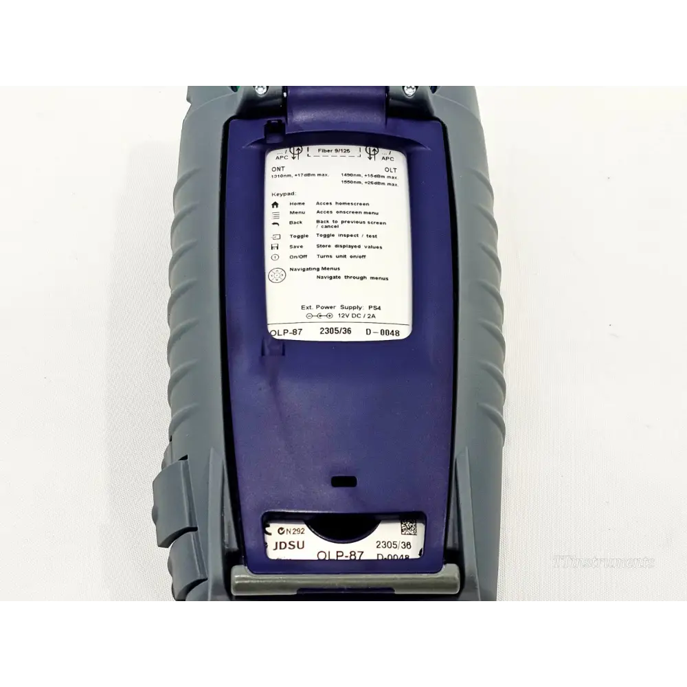 Viavi OLP-87 bottom view with battery compartment
