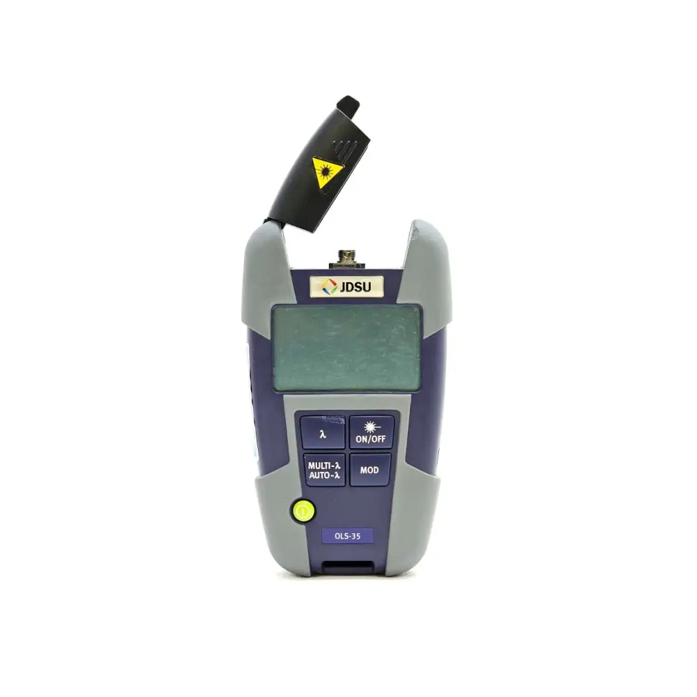 Viavi JDSU OLS-35 singlemode laser source side view showing FC output port