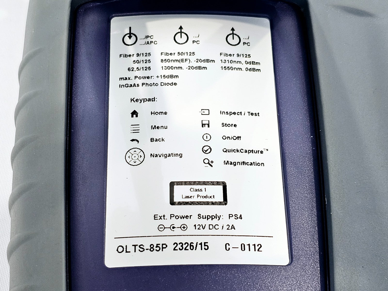 Viavi JDSU OLTS-85P Fiber Optic Loss Test Set & Microscope 2326/15 SM MM QUAD