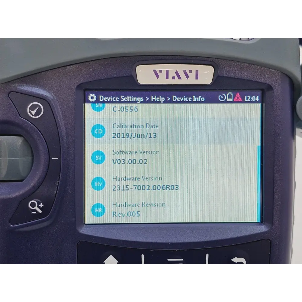 OLTS-85P fibre optic loss test set showing onscreen certification report
