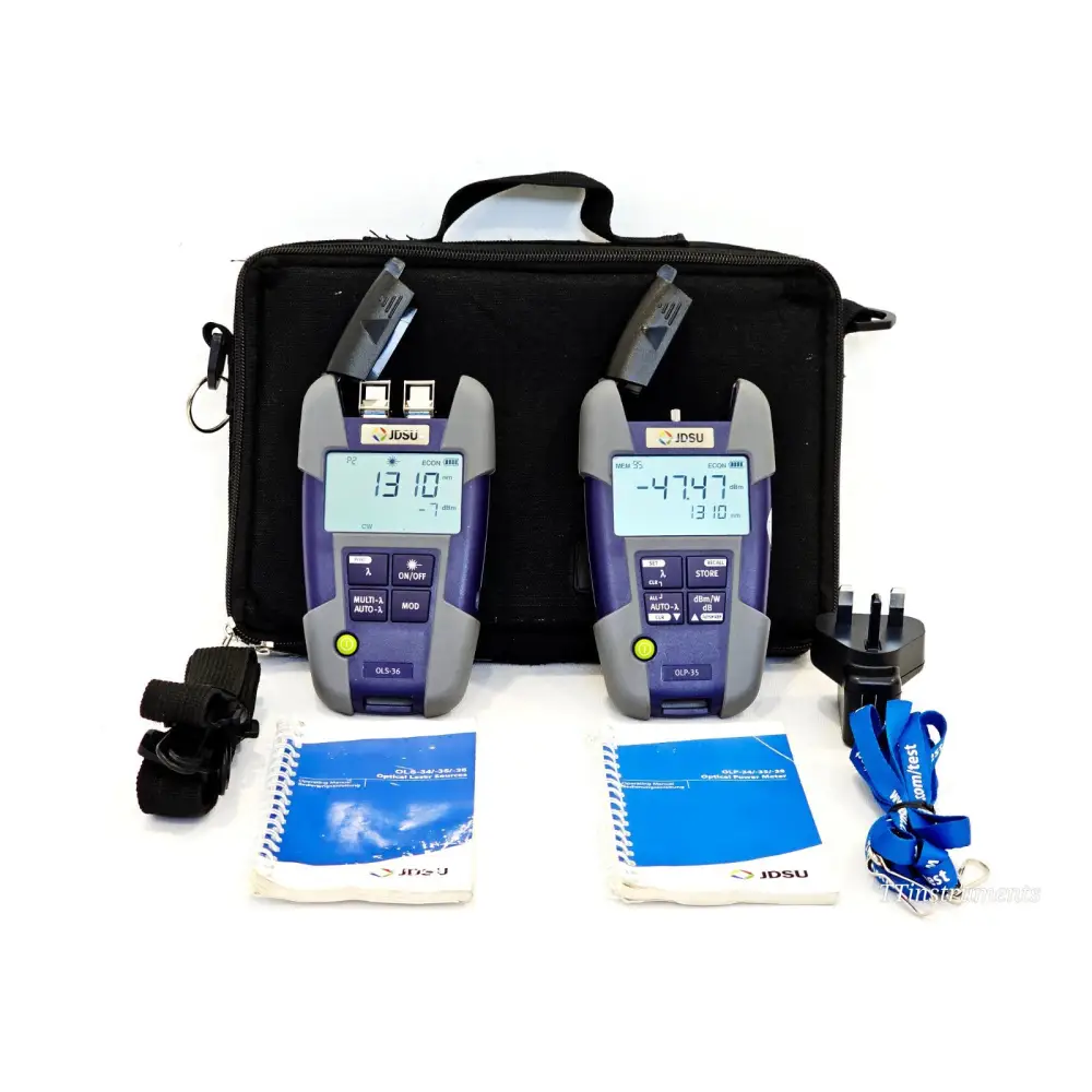 Viavi JDSU OMK-36P optical test kit with OLS-36 laser source and OLP-35 power meter