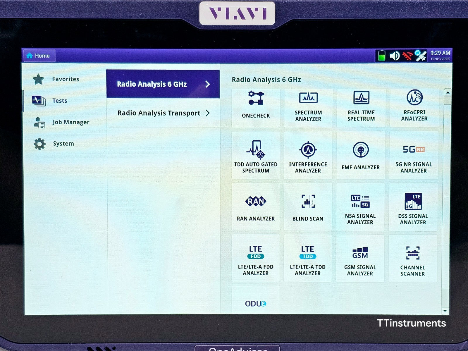 Viavi JDSU ONA-800A OneAdvisor with SPA06MA-O Radio Analysis Ethernet 5G NR 6GHz