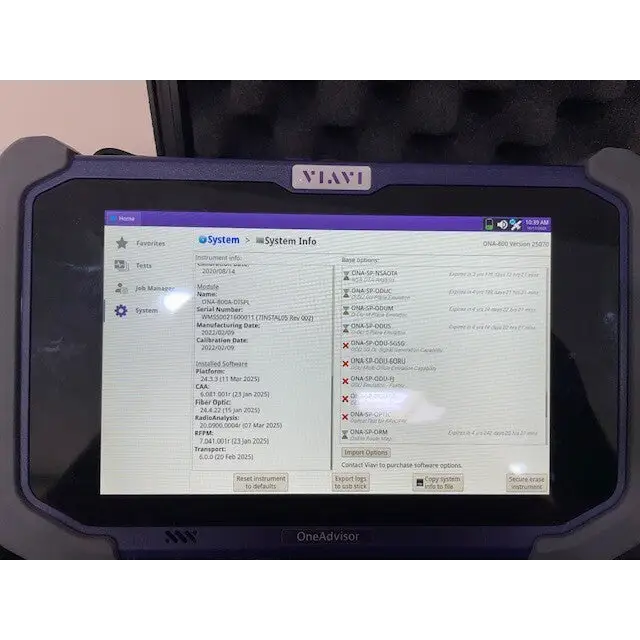 ONA-800A with GPS antenna connected during field radio analysis
