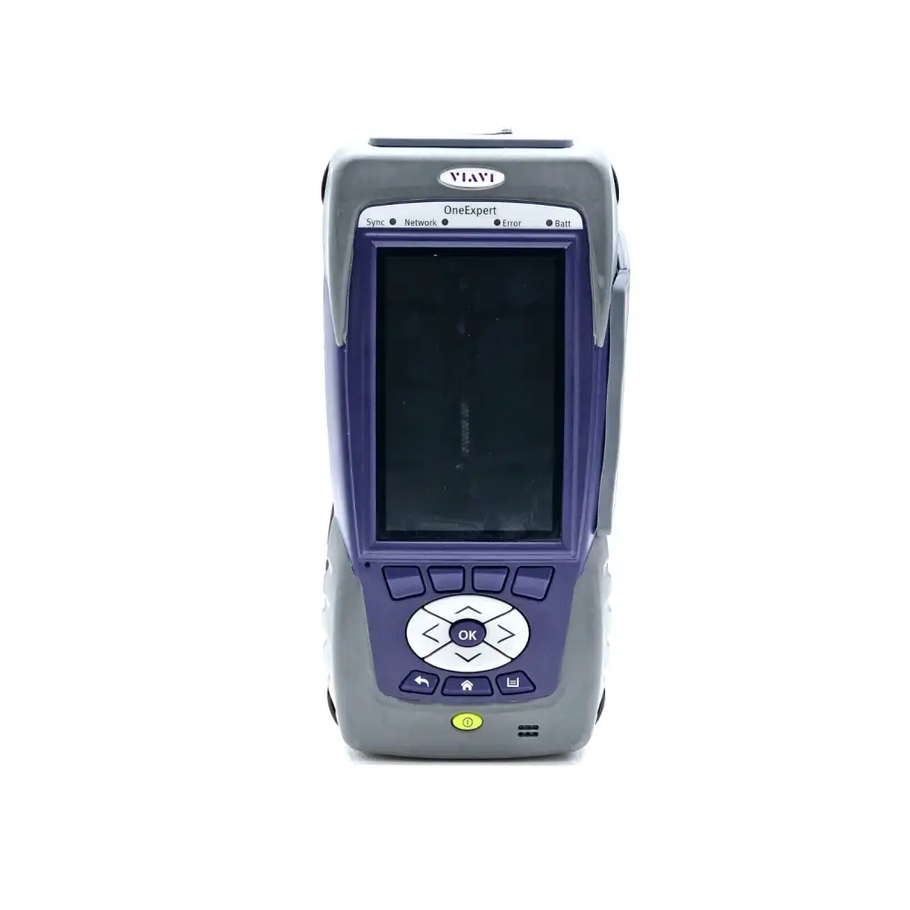 ONX-580 DSL analyser showing main menu on colour touchscreen