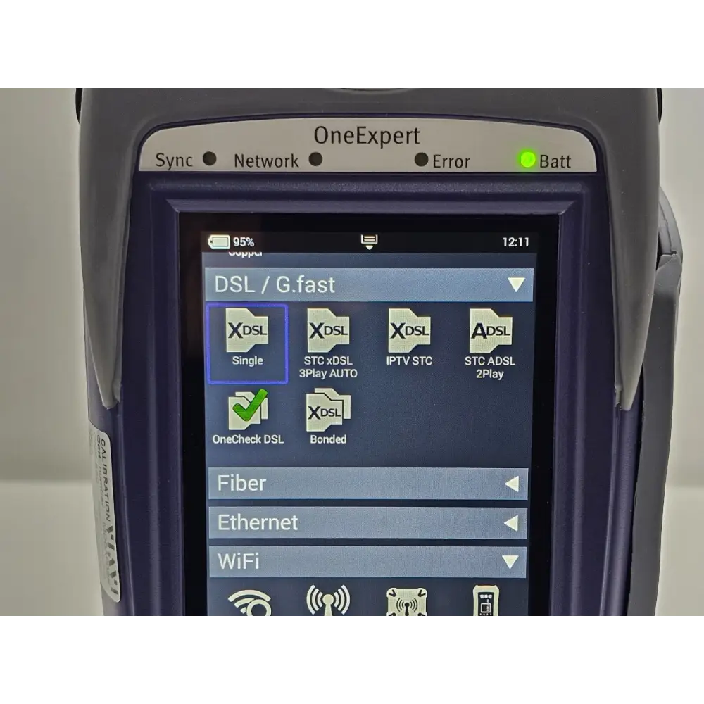 Viavi JDSU ONX-580 options screen showing Resistive Fault Locator licence