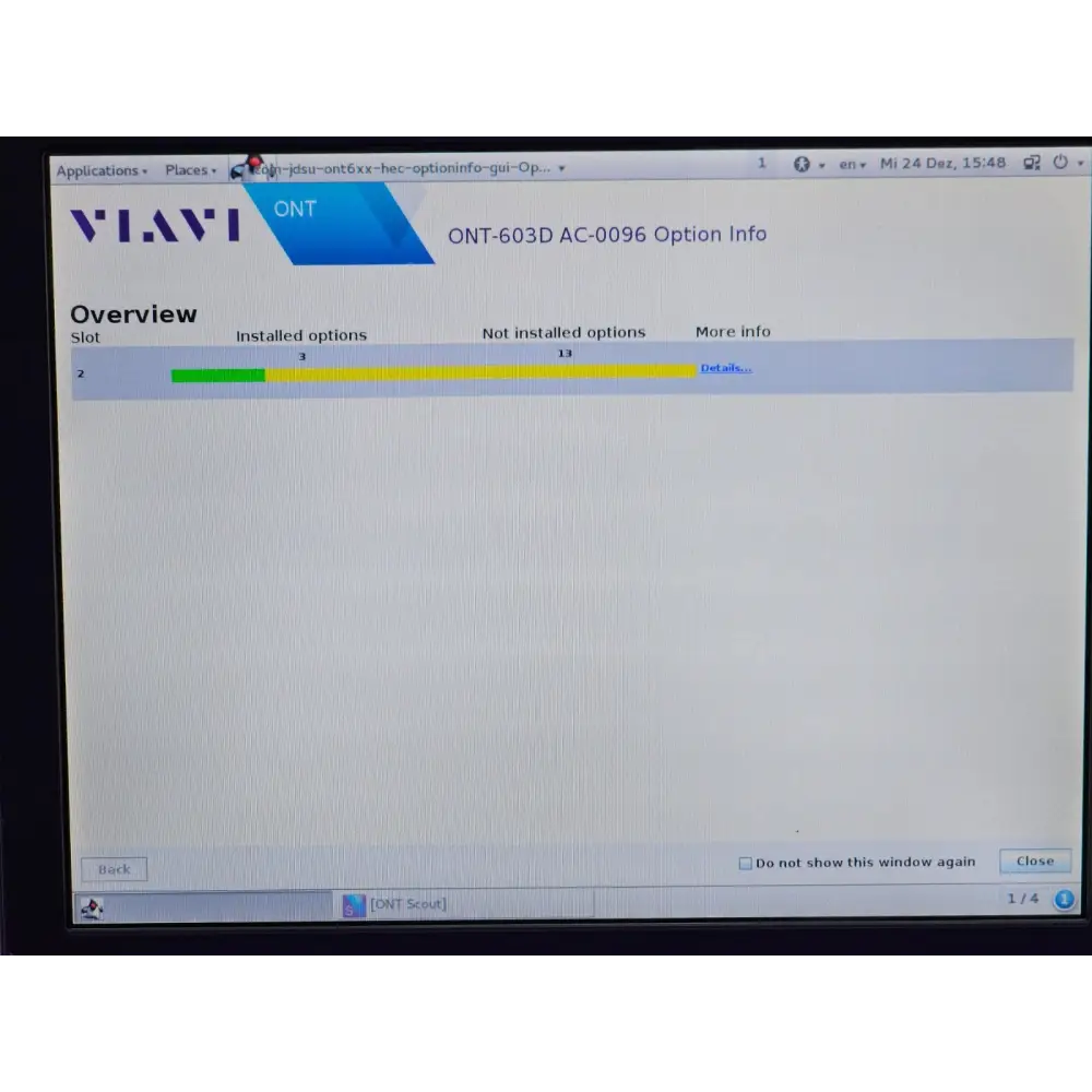 ONT-603 GUI showing Ethernet IP Multiflow option 3076/97.44 active