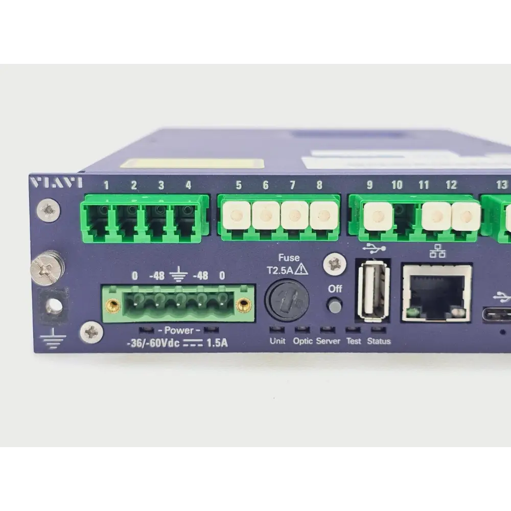 Viavi OTU 5000 EOTDR2-L-A1-COTU unit label showing model number and serial information