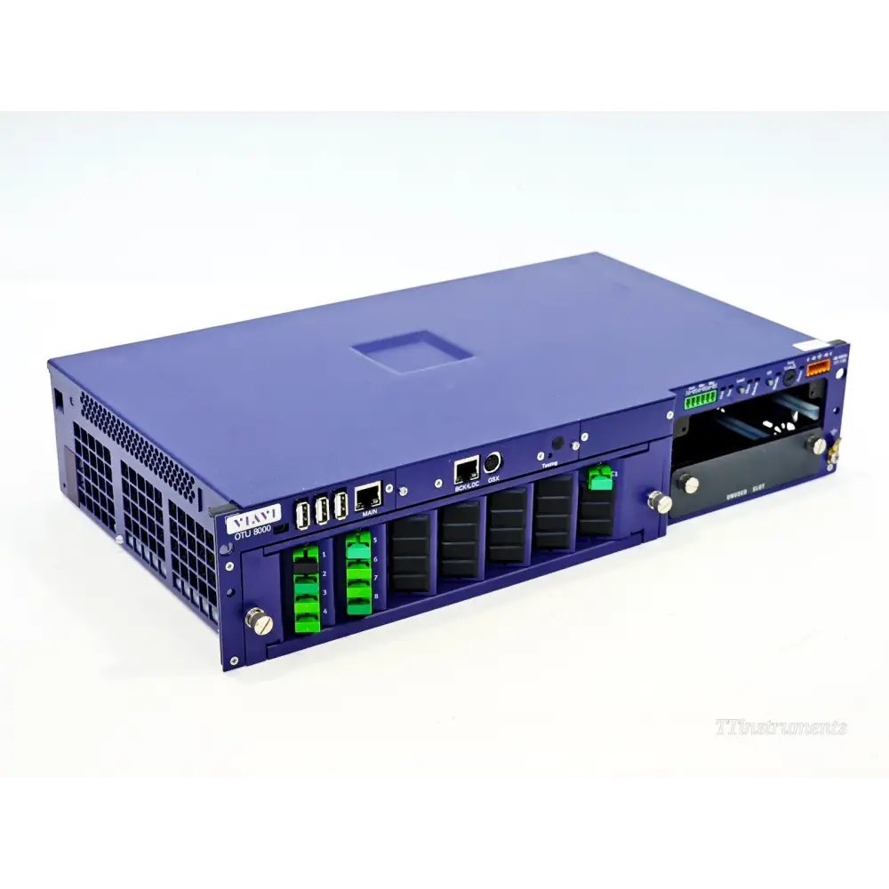 Viavi OTU 8000E v2 base unit front panel showing connectors and controls