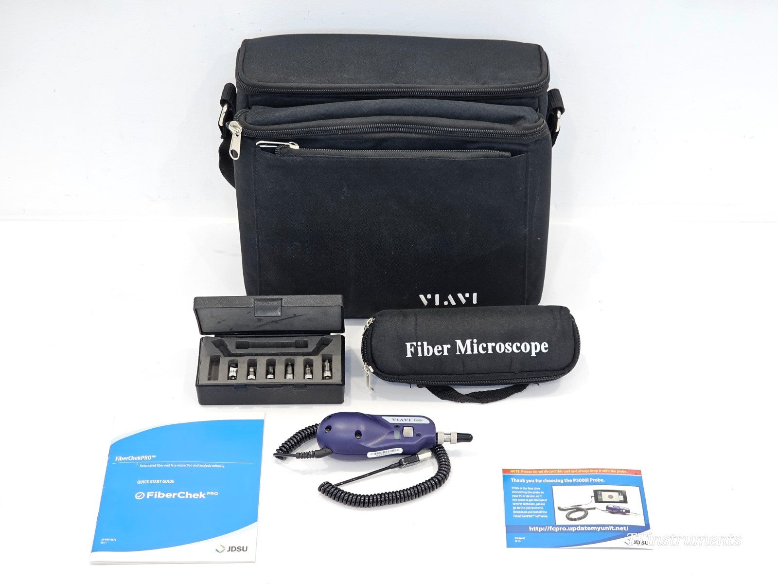 Viavi JDSU P5000i fibre inspection probe with BAPP-1 barrel assembly and carry case