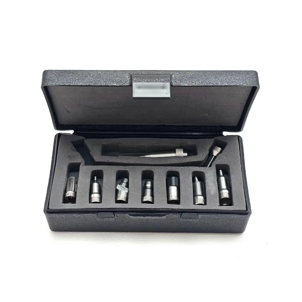 Selection of 9 FBPT fibre inspection probe tips including LC, SC, FC and MU types
