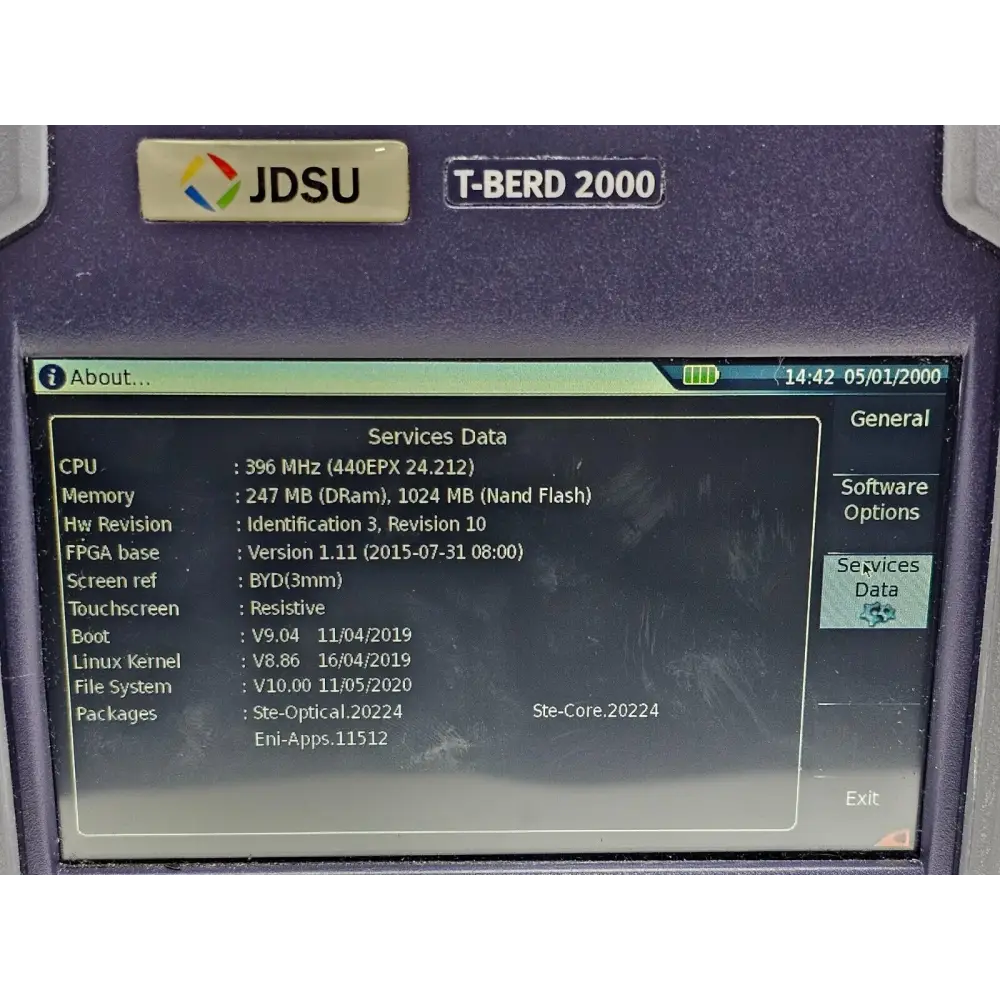 Viavi T-BERD 2000 module bay empty showing modular architecture