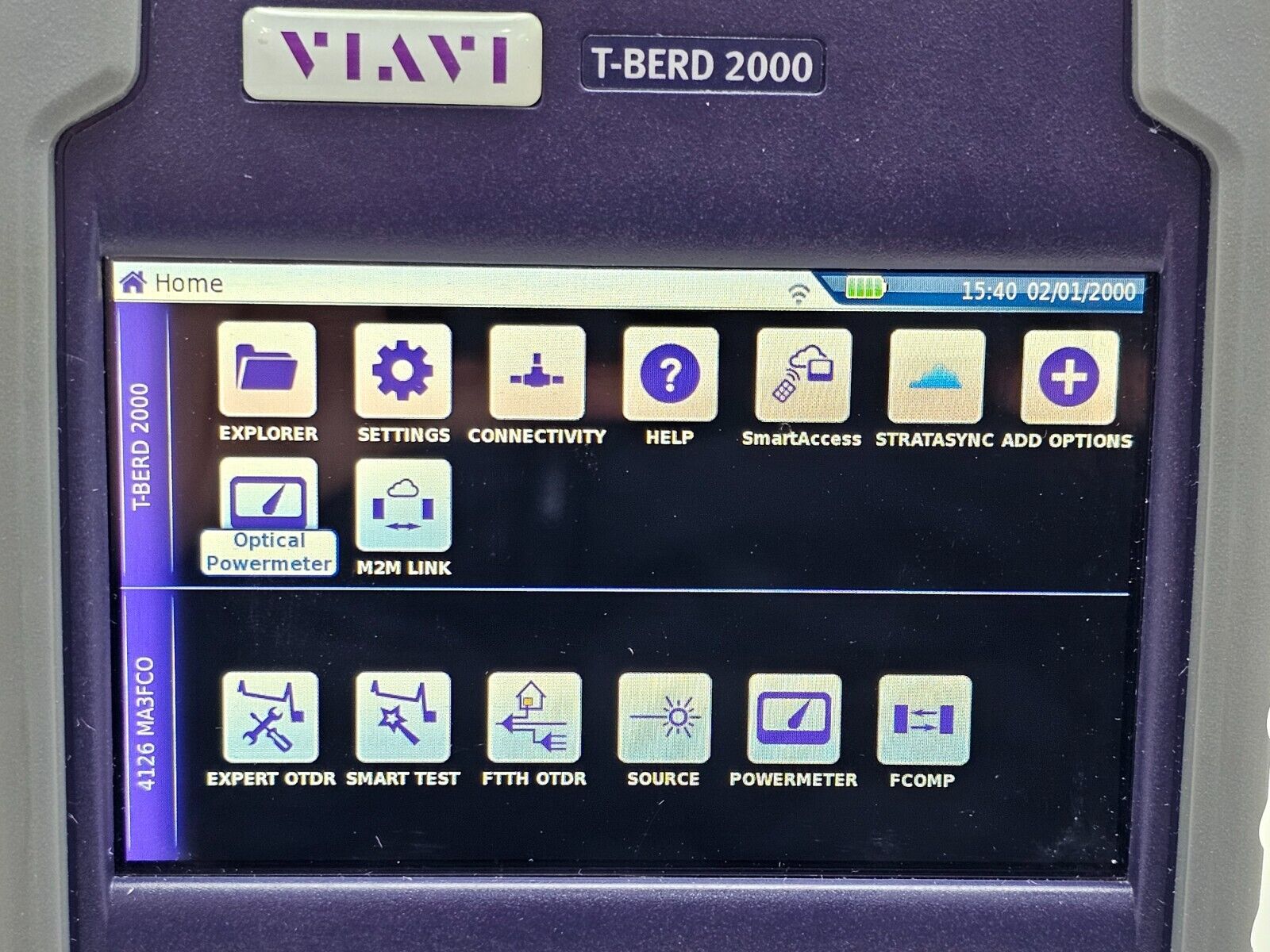 Viavi JDSU T-BERD 2000 w/ PM + 4126 MA3 FCOMP SW OTDR 1310/1550nm SM APC + VFL