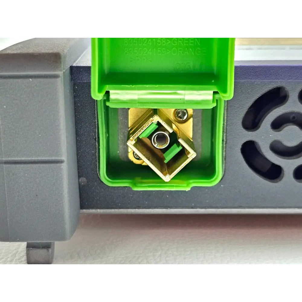 T-BERD 2000 rear panel showing battery compartment and serial label