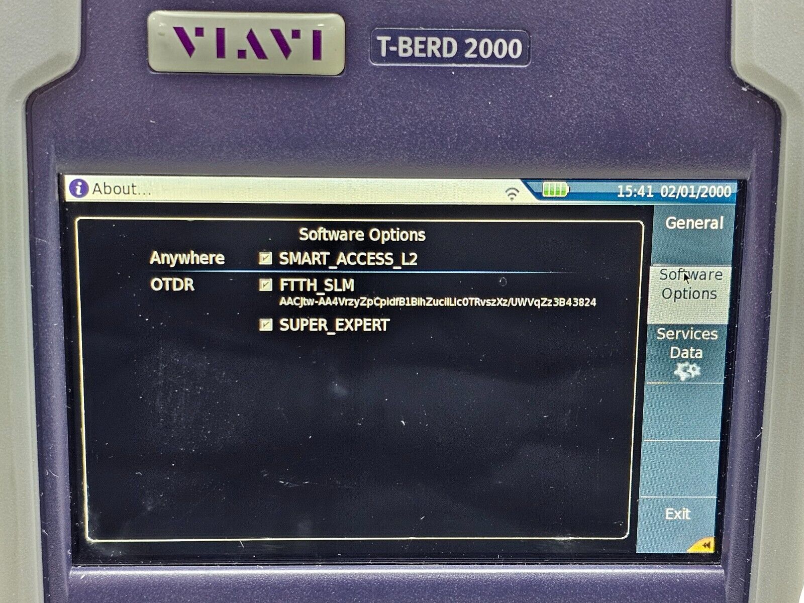 Viavi JDSU T-BERD 2000 w/ PM + 4126 MA3 FCOMP SW OTDR 1310/1550nm SM APC + VFL