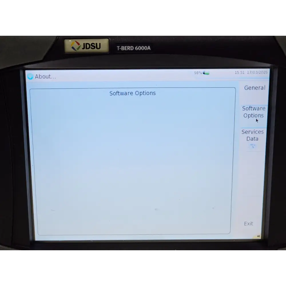 Viavi JDSU MTS 6000A mainframe with OTDR module, three-quarter view