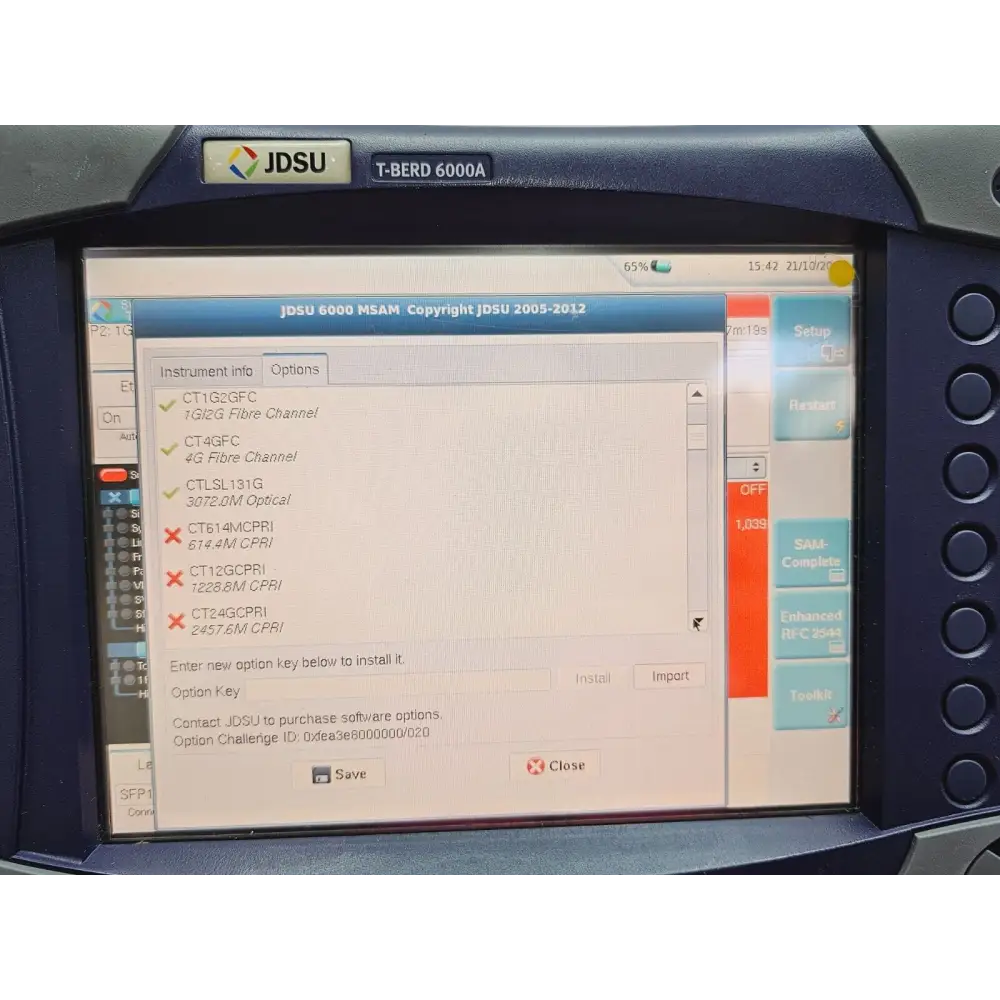 PIM physical interface modules supplied with Viavi T-BERD 6000A — various types
