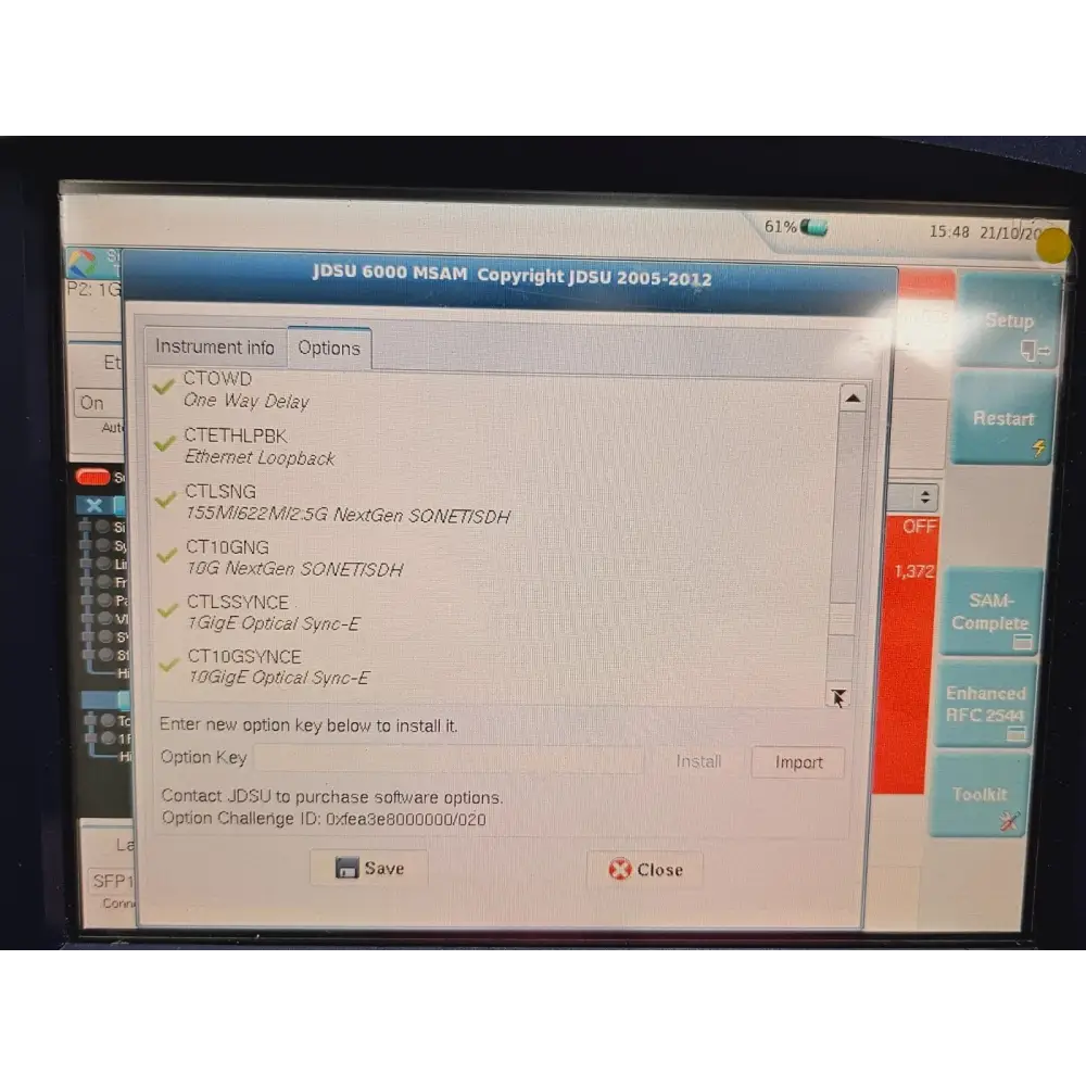 MSAM V1 module label detail showing firmware version and hardware revision