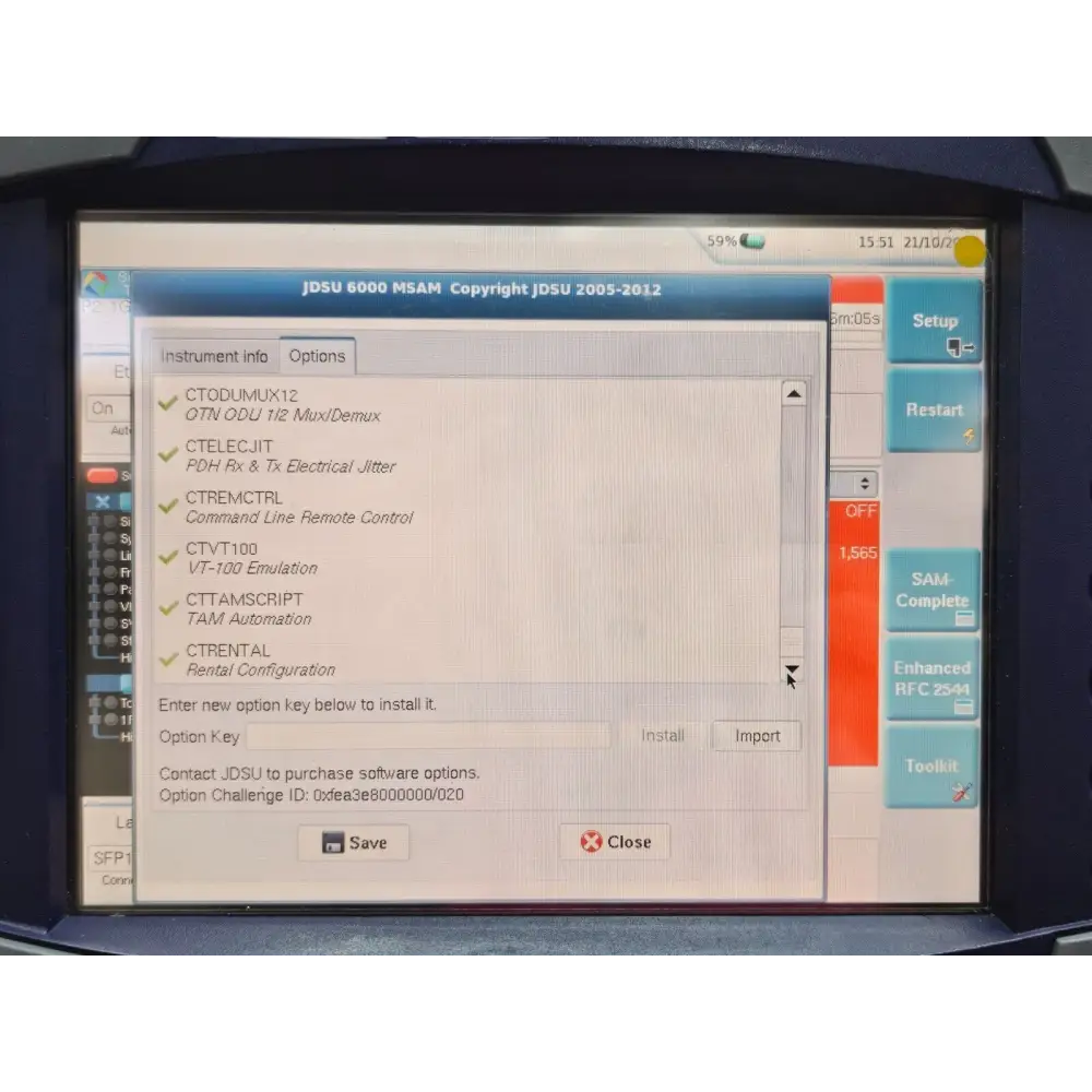 Viavi JDSU T-BERD 6000A MTS with BERT C1004 module — complete system overview