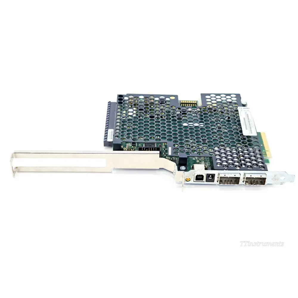 VIAVI JDSU XGIG1K-PCIE3-X8-AI PCIe Gen3 CEM Interposer card side profile showing bracket, USB-B and two CXP ports