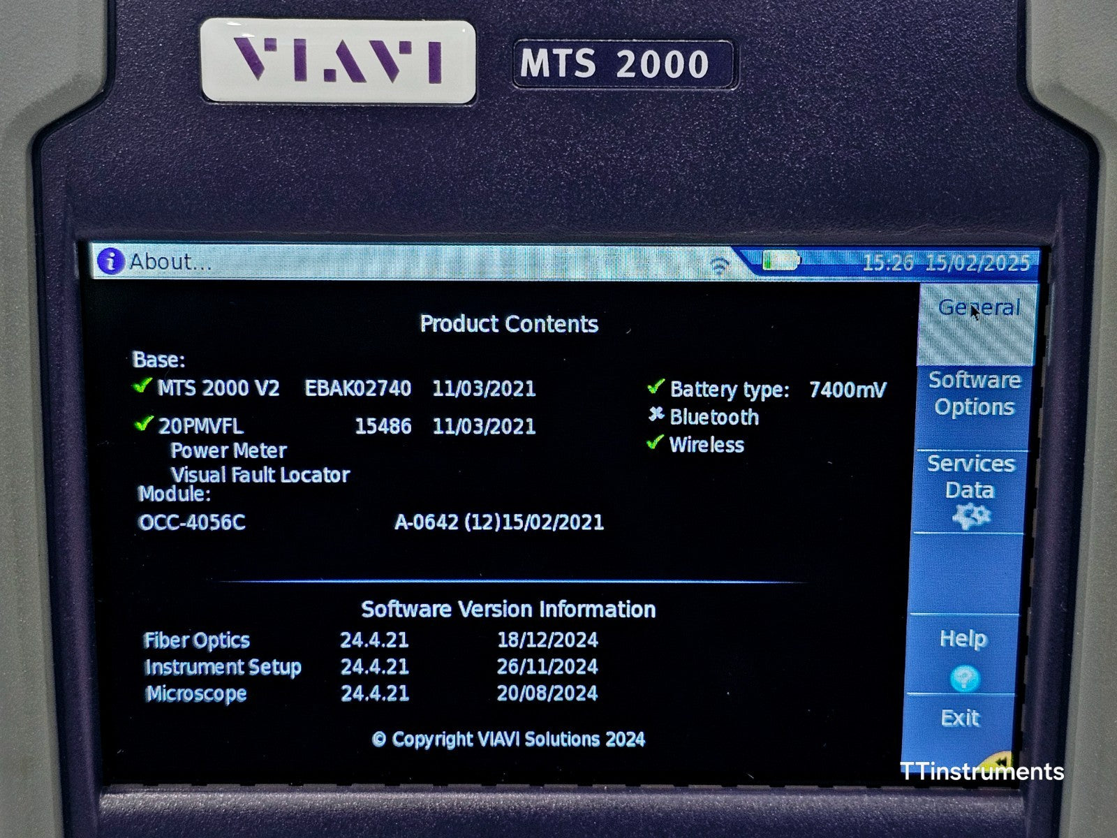 Viavi MTS 2000 V2 + OCC-4056C 2331/12 Optical Channel Checker APC DWDM Analyzer