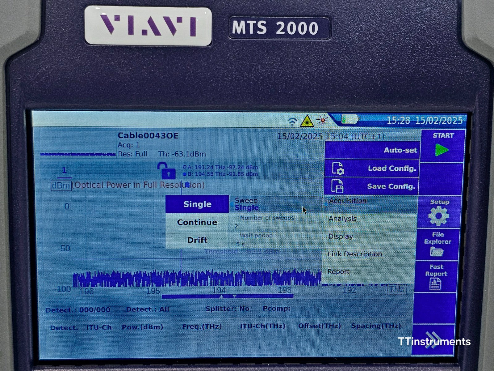 Viavi MTS 2000 V2 + OCC-4056C 2331/12 Optical Channel Checker APC DWDM Analyzer