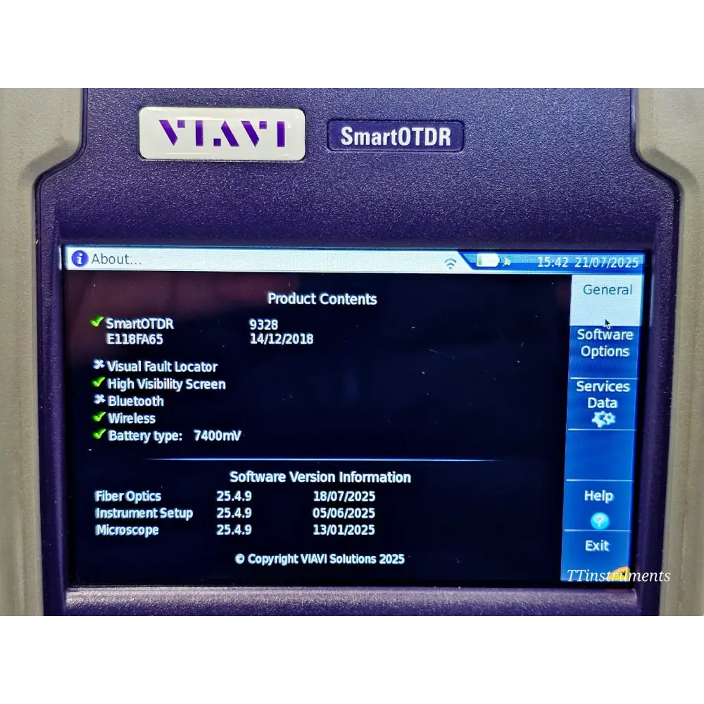 VIAVI SmartOTDR E118FA65 Handheld OTDR APC Live 1650nm10