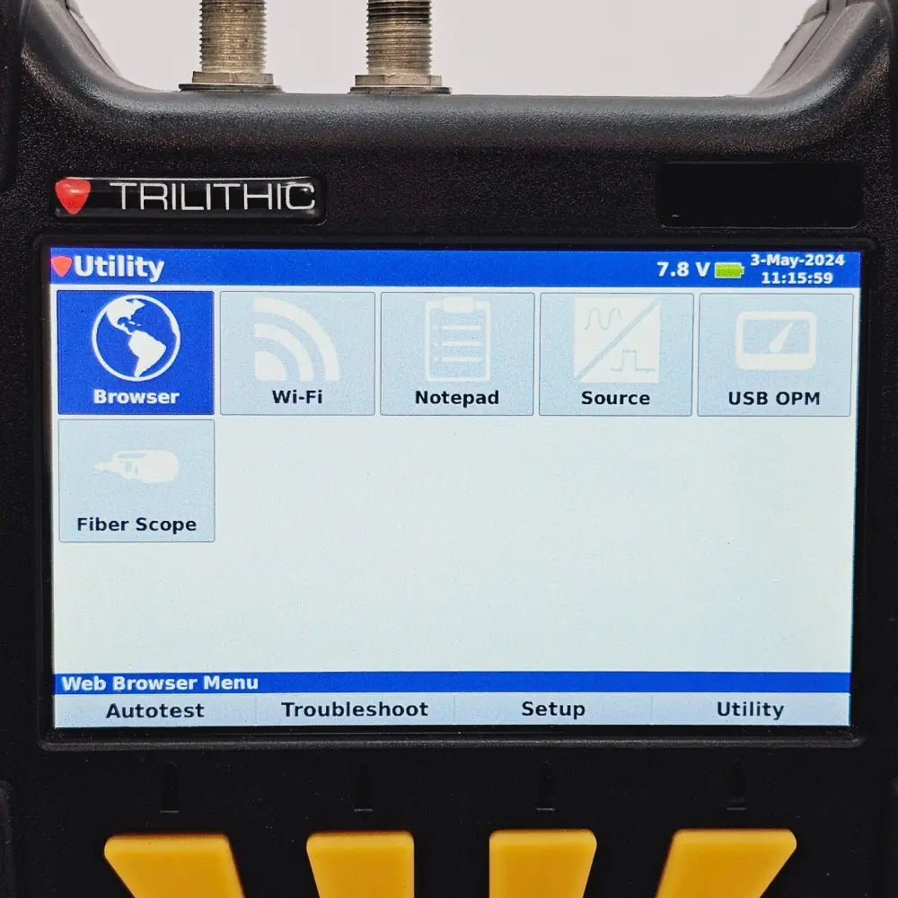Viavi Trilithic 1G DSP angled three-quarter view showing overall unit condition