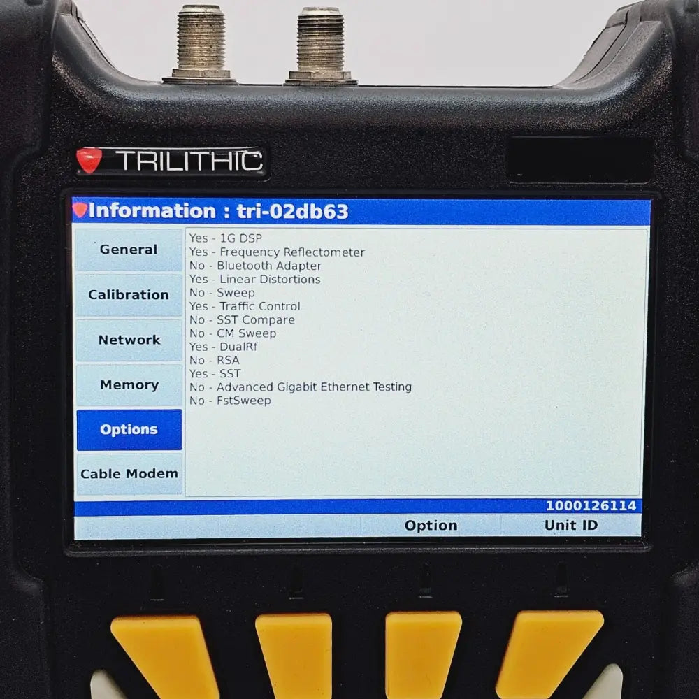 Viavi Trilithic 1G DSP analyser showing general cosmetic condition of front panel