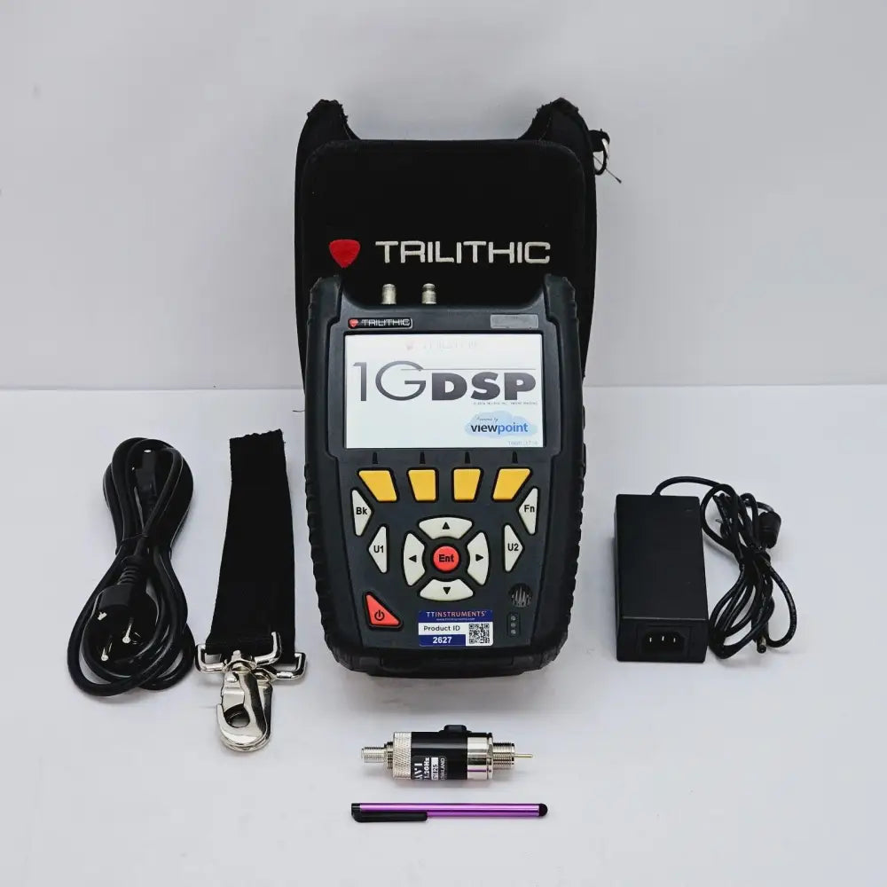 Viavi Trilithic 1G DSP cable signal analyser front view showing display and keypad