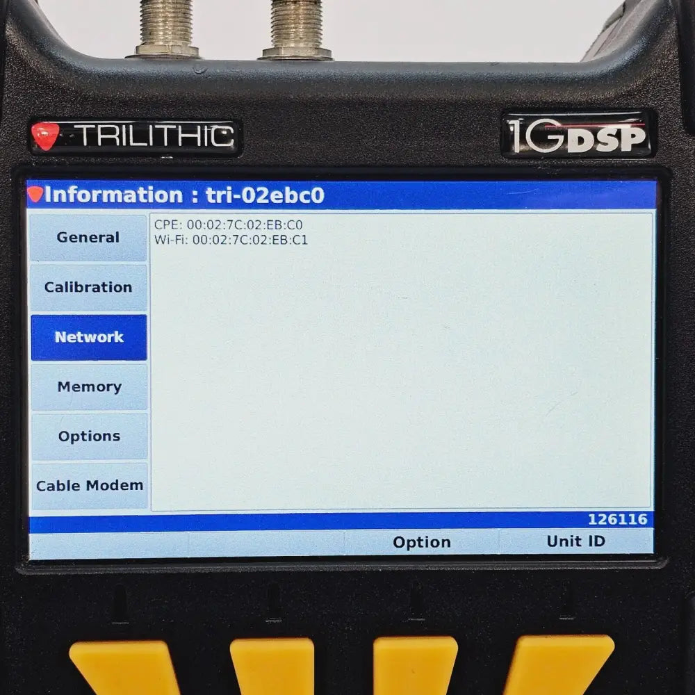 Viavi Trilithic 1G DSP DualRf upstream TraffiControl screen