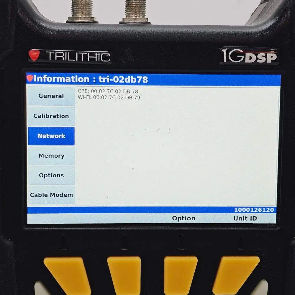Trilithic 1G DSP rear panel view showing ventilation and label