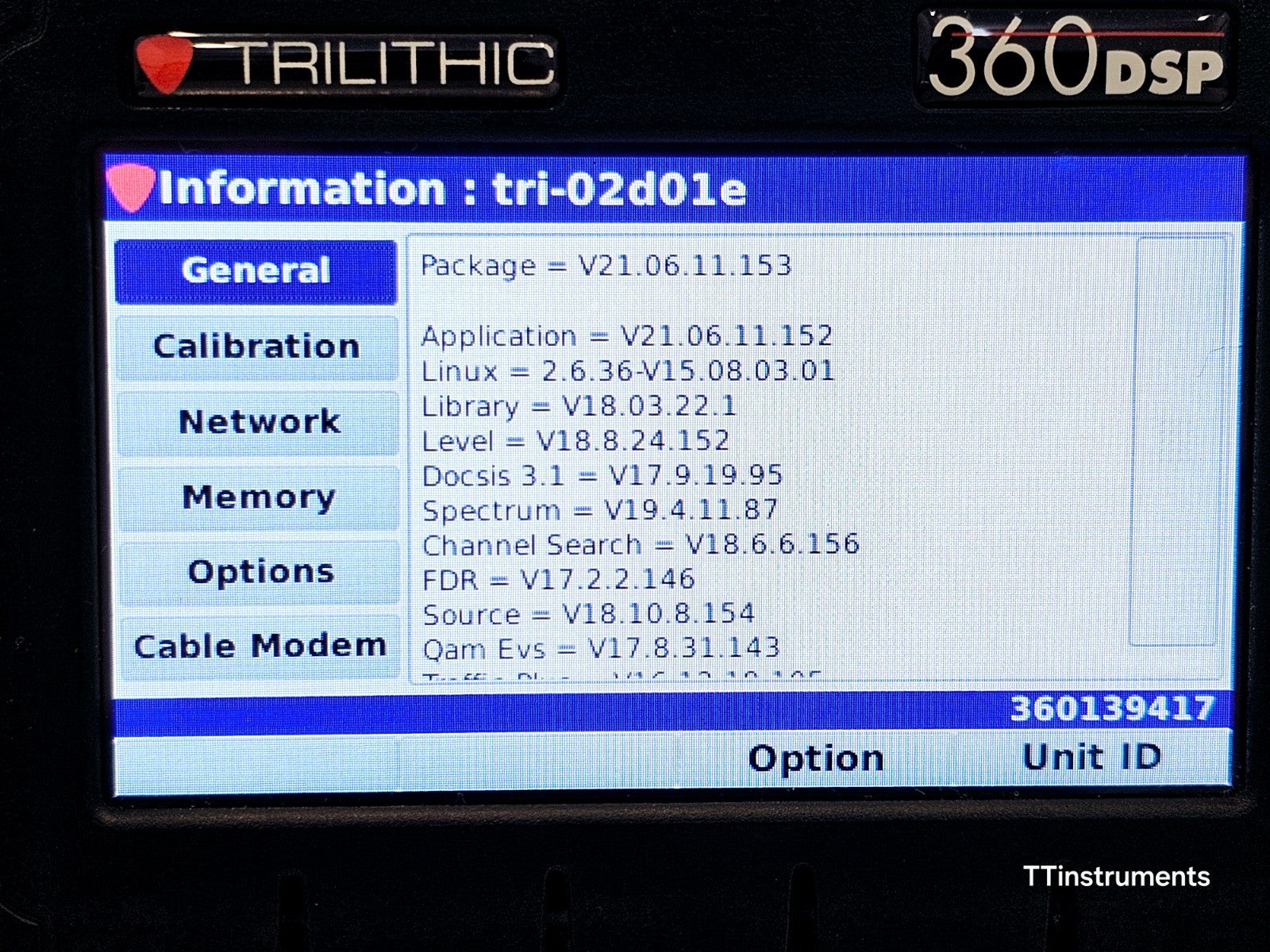 Viavi Trilithic 360 DSP Field Meter with Multiple Options 360DSP Docsis 3.1