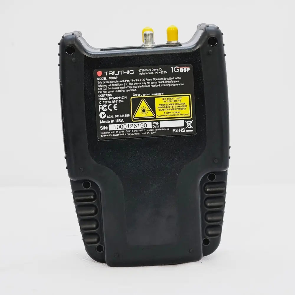 Trilithic TDR DSP protective case open showing foam insert and meter