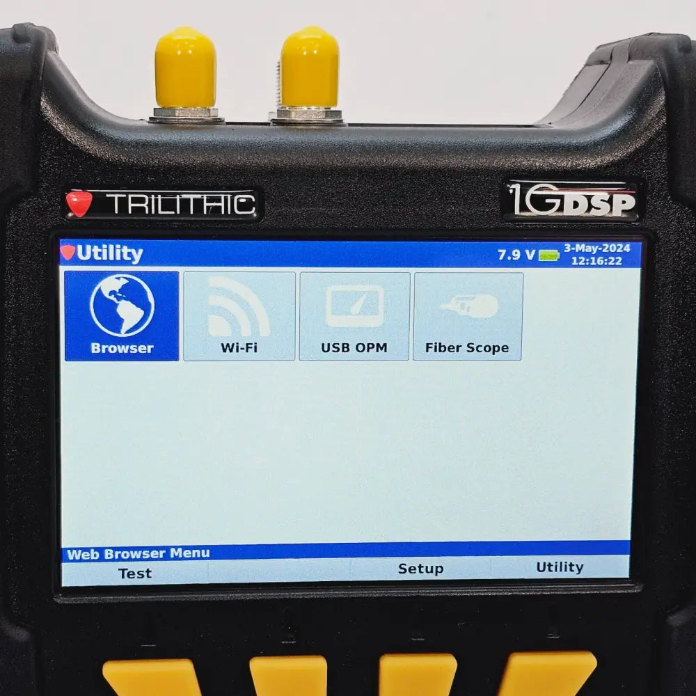 Trilithic TDR DSP screen displaying cable fault location waveform
