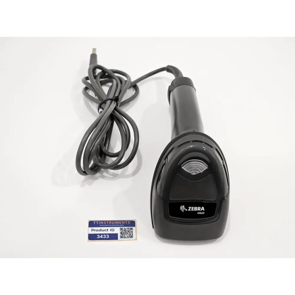 Zebra DS2208-R7U2100AZW black 2D corded barcode scanner, front view