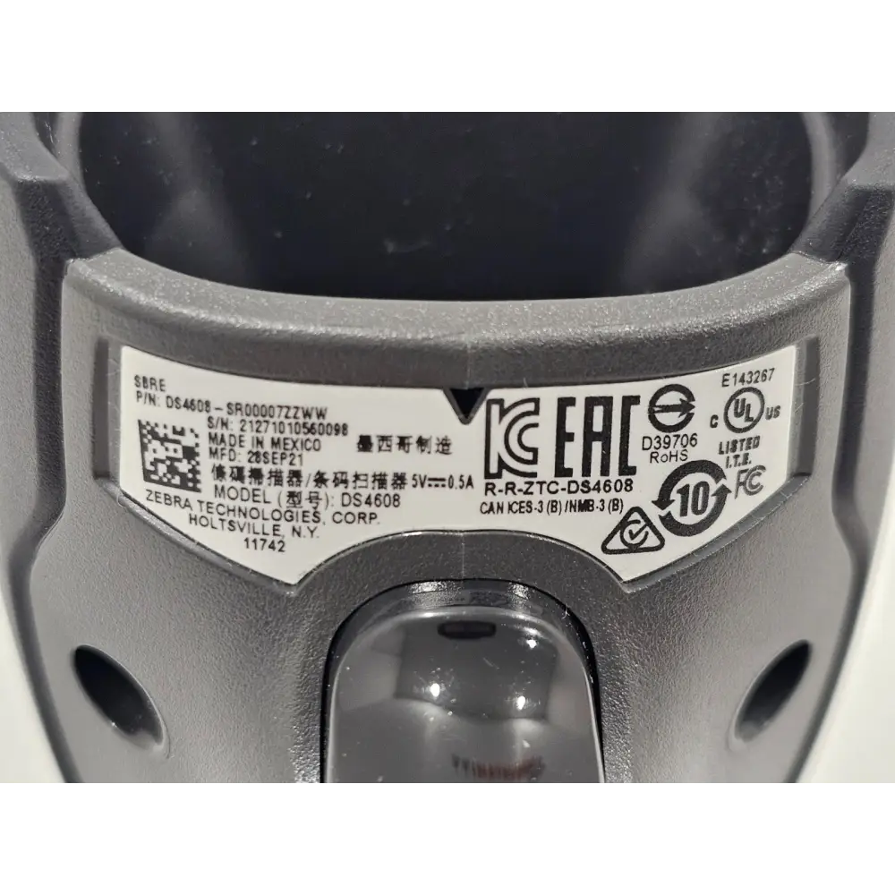 Zebra DS4608 barcode scanner with USB interface cable included in sale