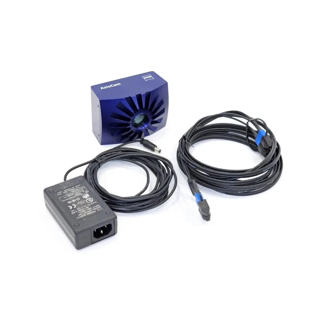 Zeiss AxioCam HRc 412-312 colour microscope camera with external power supply and optical fibre cable, full kit