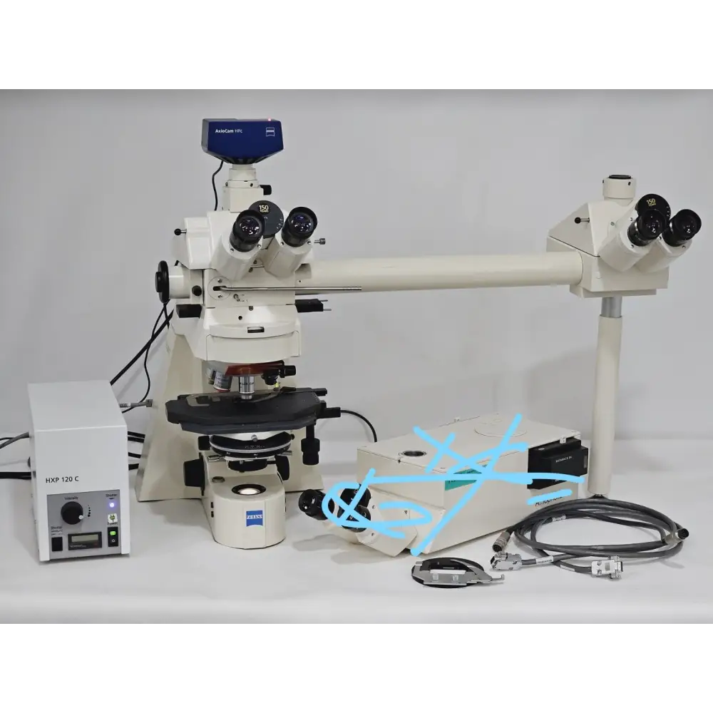 ZEISS Axioplan 2 Microscope 452185 w/ Teaching Arm AxioCam HRc + 6 Objectives &.